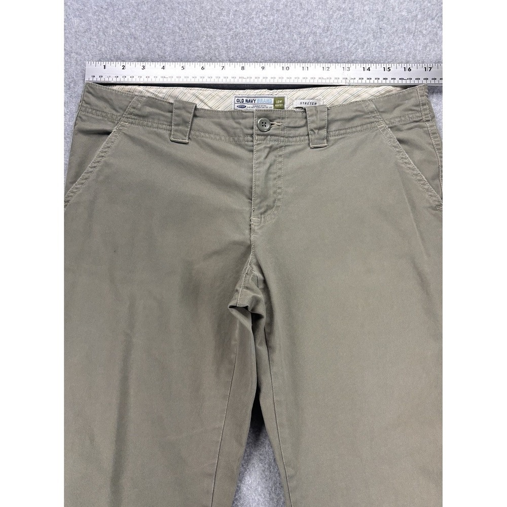 Vintage Old Navy Chino Pants Womens 8 Short Khaki Stretch Low Waist Preppy Y2K - Picture 10 of 12